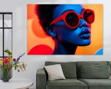 Fashionable woman with red sunglasses by Poster Art Shop