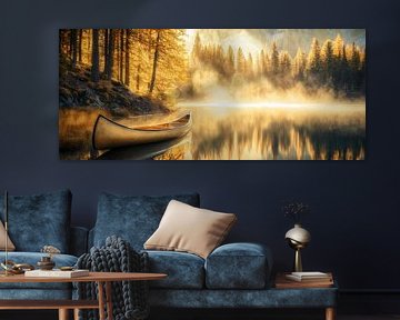 Morning sun over a silver lake by Poster Art Shop