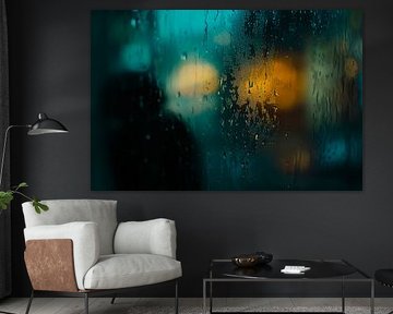 Wet window pane at night by Poster Art Shop