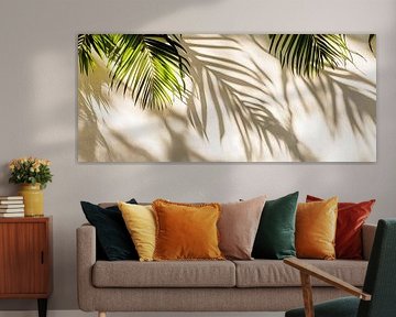 Palm leaves cast shadows on the wall by Poster Art Shop