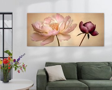 Pfingstrosen in sanften Farben von Poster Art Shop