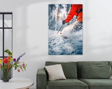 Pulserend skiplezier in de sneeuw van Poster Art Shop