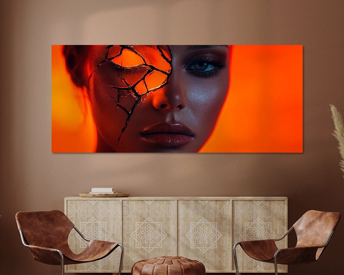 Voorbeeld van het werk in een kamer