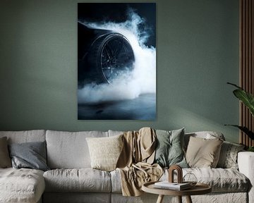 Rokende bandenworst van asfalt van Poster Art Shop