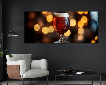 Rood bier in een elegant glas van Poster Art Shop