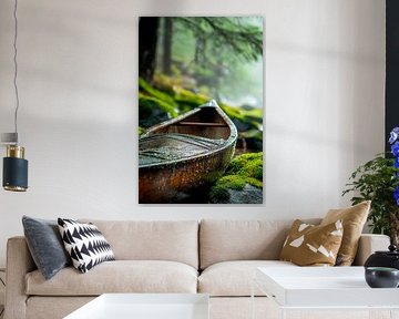 Quiet canoe moment in the cloud forest by Poster Art Shop