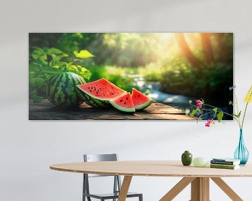 Saftige Wassermelonen im Naturlicht von Poster Art Shop