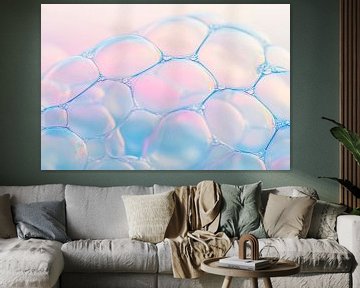 Zachte zeepbellen in pastelkleuren van Poster Art Shop