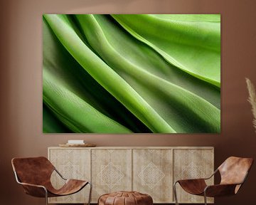 Zachte groene zijde in beweging van Poster Art Shop