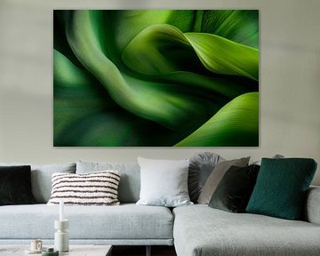 Douces structures de feuilles vertes sur Poster Art Shop