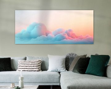 Sanfte Wolken im pastel-blauen Himmel von Poster Art Shop