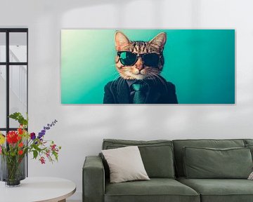 Chic cat in a suit and sunglasses by Poster Art Shop
