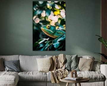 Iridescent chameleon in green by Poster Art Shop