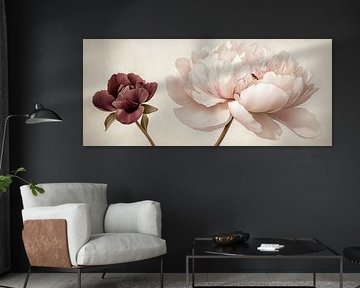 Schöne Pfingstrosen in Pastellfarben von Poster Art Shop