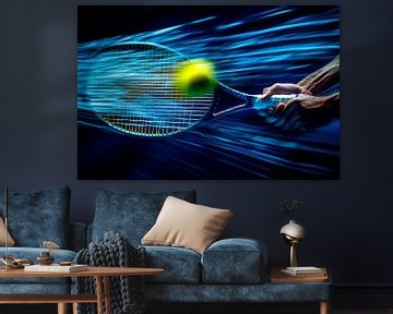 Snelle tennisservice in het spel van Poster Art Shop