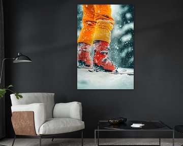 Ski-uitrusting in de wintersneeuw van Poster Art Shop