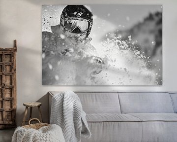 Skiën in de wintersneeuw van Poster Art Shop