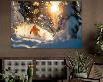 Ski avonturen in een winter wonderland van Poster Art Shop