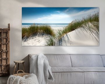 Une élégance lumineuse , des dunes brillantes sur la plage de la mer du Nord sur Reiner Würz / RWFotoArt