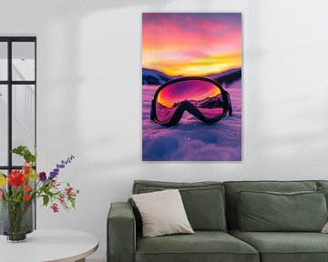 Zonsondergang over skibril van Poster Art Shop