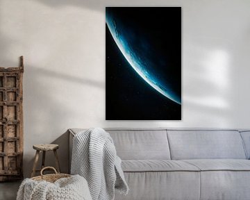 Sferische aarde in ruimtelicht van Poster Art Shop