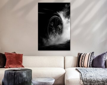 Sports car tyres in a haze of smoke by Poster Art Shop