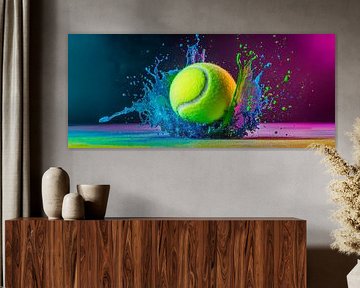 Des couleurs qui giclent avec une balle de tennis sur Poster Art Shop