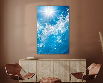 Spritzendes Wasser im Sonnenschein von Poster Art Shop