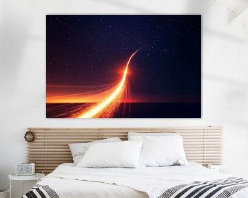 Vallende sterren boven de oceaan van Poster Art Shop