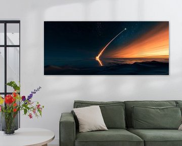 Vallende ster boven de oceaan van Poster Art Shop