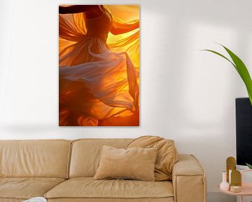 Dancing silhouette in the sunset by Poster Art Shop