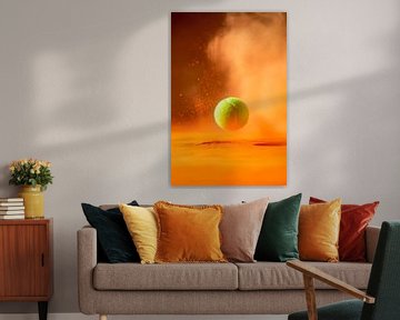 Tennisbal stuitert in het stofveld van Poster Art Shop