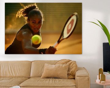 Tennisser in wedstrijdmodus van Poster Art Shop