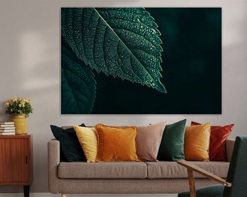 Dripping leaves in soft shades of green by Poster Art Shop