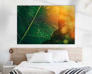 Dripping wet leaves in the sunlight by Poster Art Shop