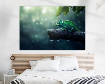 Forest chameleon on a branch by Poster Art Shop