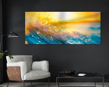Waves at sunset by the sea by Poster Art Shop