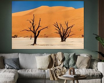 Deadvlei avec des arbres morts, paysage désertique du Namib sur Jürgen Ritterbach