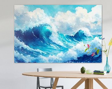 Wave attack under a blue sky by Poster Art Shop