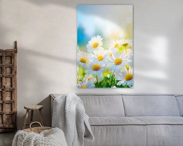 Weidebloemen in zacht licht van Poster Art Shop