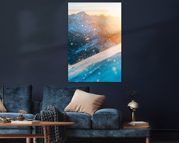 Winterlandschap met sneeuwval van Poster Art Shop