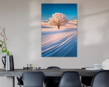 Winterlandschap met bevroren boom van Poster Art Shop