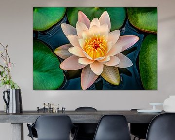Delicate waterlelie op stilstaand water van Poster Art Shop