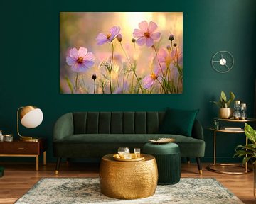 Des fleurs délicates dans une lumière douce sur Poster Art Shop