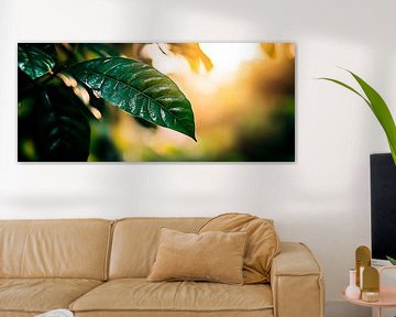 Groen blad in zacht licht van Poster Art Shop