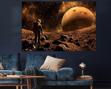 Astronaut explores alien planet by Poster Art Shop
