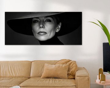 Elegant woman with a large hat by Poster Art Shop