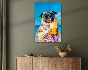 Urlaub mit dem stylischen Mops von Poster Art Shop