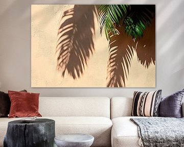 Shadow of palm leaves on wall by Poster Art Shop