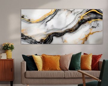 Elegant marmer met gouden aderen van Poster Art Shop